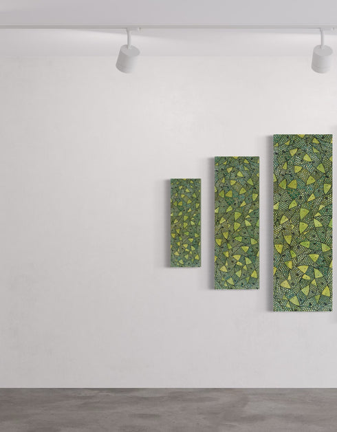 Green Gold Sardines | Framed Giclee Print on Canvas